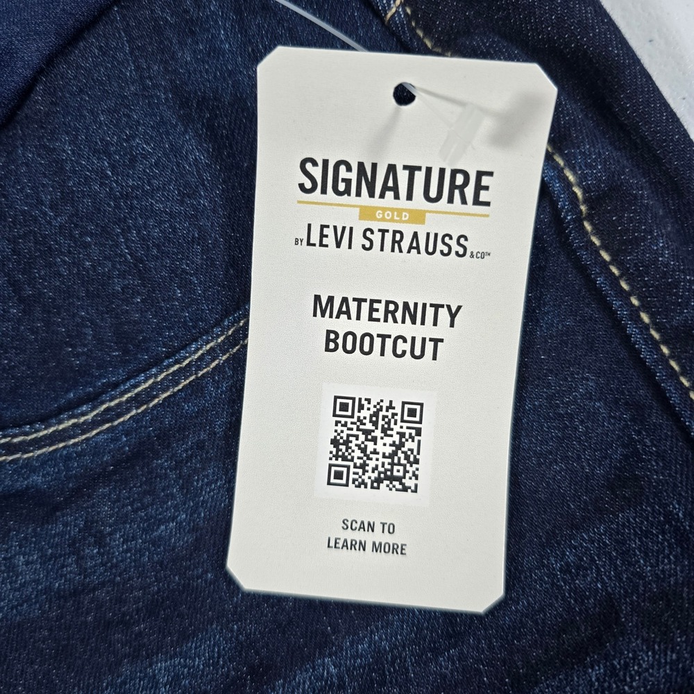 Signature by Levi Strauss Maternity Bootcut Jeans Dark Wash Blue Sz L 816540003 - Picture 5 of 10